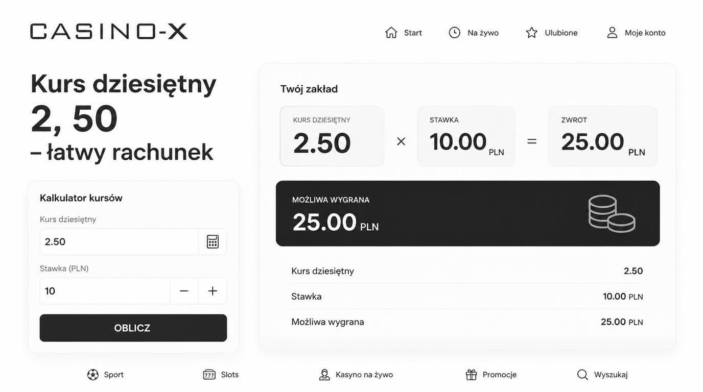 Kurs dziesiętny 2,50 – przykład wygranej